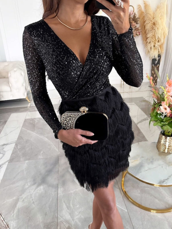 adult sequin dress Amazon.com: BINXIAD Women's Round Neck Sequin Dress Glitter A Line Dress Sparkly Long Sleeve High Waist Midi Dresses M Black : Clothing, Shoes & Jewelry