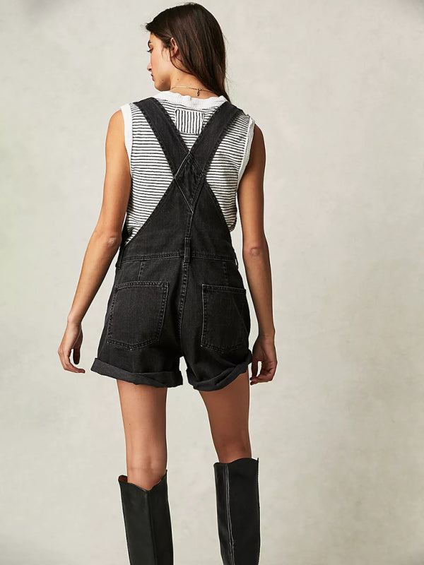 Abby's Loose Multi-pocket Overalls Jeans-TOPS / DRESSES-[Adult]-[Female]-2022 Online Blue Zone Planet