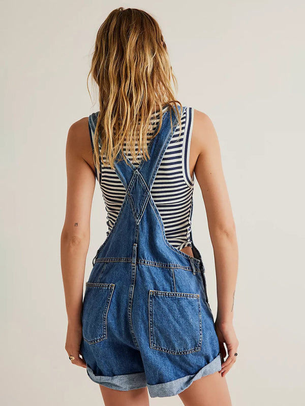 Abby's Loose Multi-pocket Overalls Jeans-TOPS / DRESSES-[Adult]-[Female]-2022 Online Blue Zone Planet