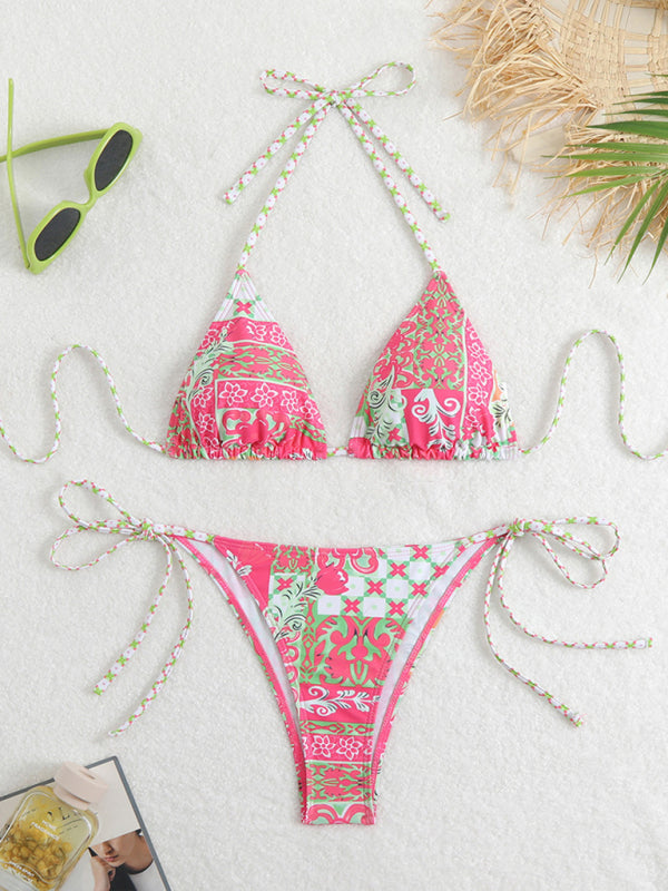 New style printed split bikini triangle lace sexy bikini-[Adult]-[Female]-Pattern2-S-2022 Online Blue Zone Planet