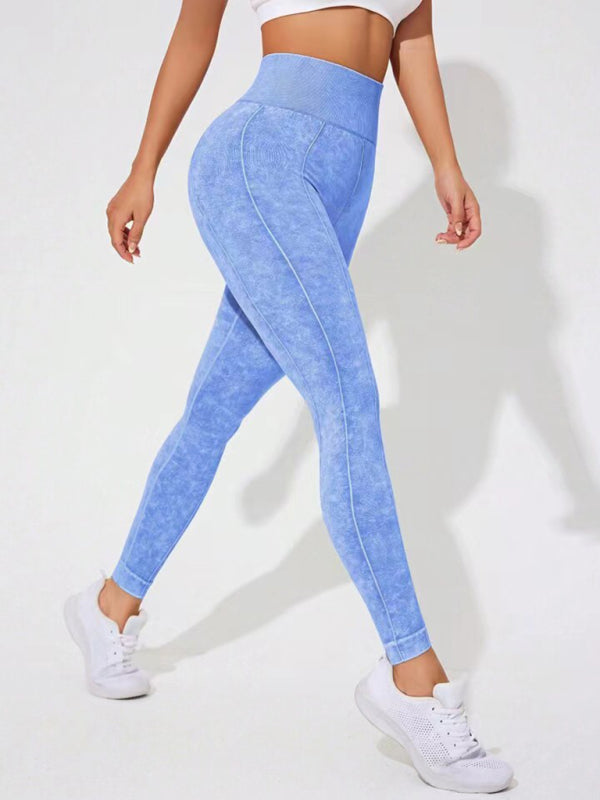 New washed frosted peach hip trousers tights sports trousers leggings-[Adult]-[Female]-2022 Online Blue Zone Planet