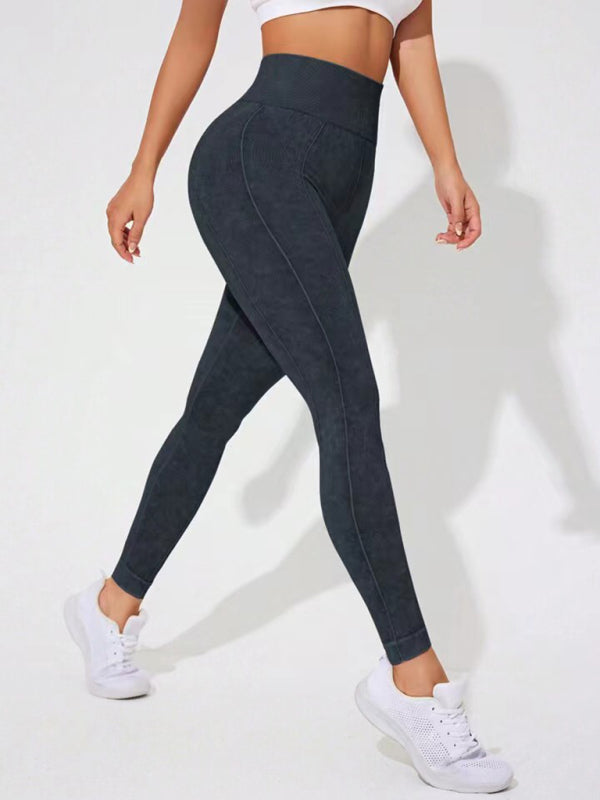 New washed frosted peach hip trousers tights sports trousers leggings-[Adult]-[Female]-2022 Online Blue Zone Planet