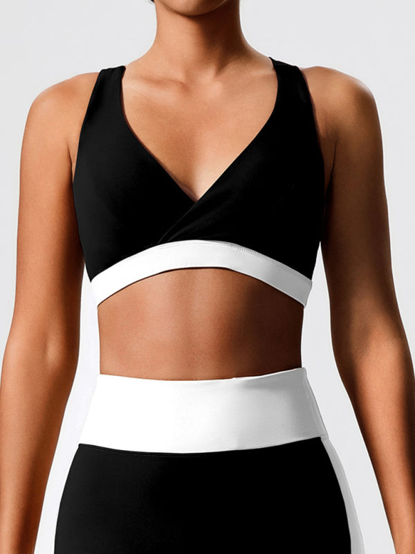 Environmentally friendly fabric new backless yoga vest + yoga pants outdoor sports suit-[Adult]-[Female]-Black-XS-2022 Online Blue Zone Planet