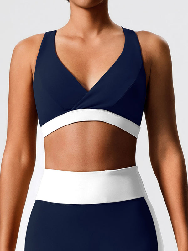 Environmentally friendly fabric new backless yoga vest + yoga pants outdoor sports suit-[Adult]-[Female]-2022 Online Blue Zone Planet