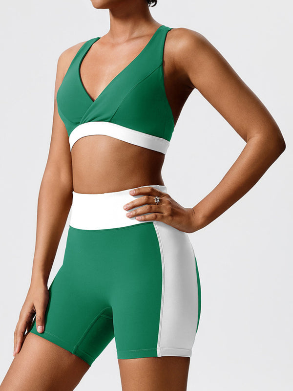 Environmentally friendly fabric new backless yoga vest + yoga pants outdoor sports suit-[Adult]-[Female]-2022 Online Blue Zone Planet
