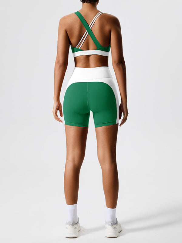 Environmentally friendly fabric new backless yoga vest + yoga pants outdoor sports suit-[Adult]-[Female]-2022 Online Blue Zone Planet