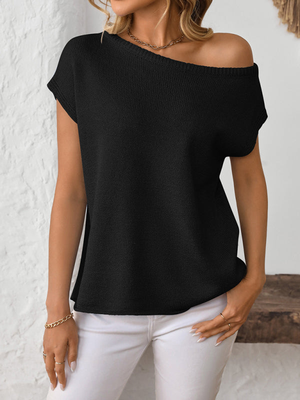 Women's knitted Y2K pullover solid color top-[Adult]-[Female]-2022 Online Blue Zone Planet
