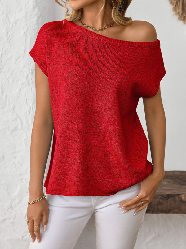 Women's knitted Y2K pullover solid color top-[Adult]-[Female]-2022 Online Blue Zone Planet