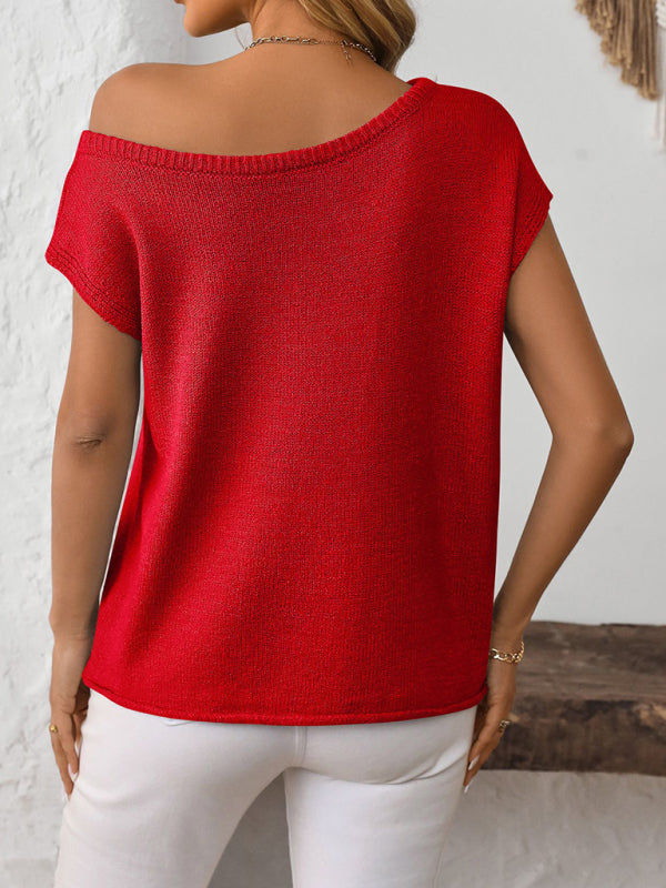 Women's knitted Y2K pullover solid color top-[Adult]-[Female]-2022 Online Blue Zone Planet