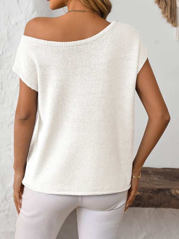 Women's knitted Y2K pullover solid color top-[Adult]-[Female]-2022 Online Blue Zone Planet