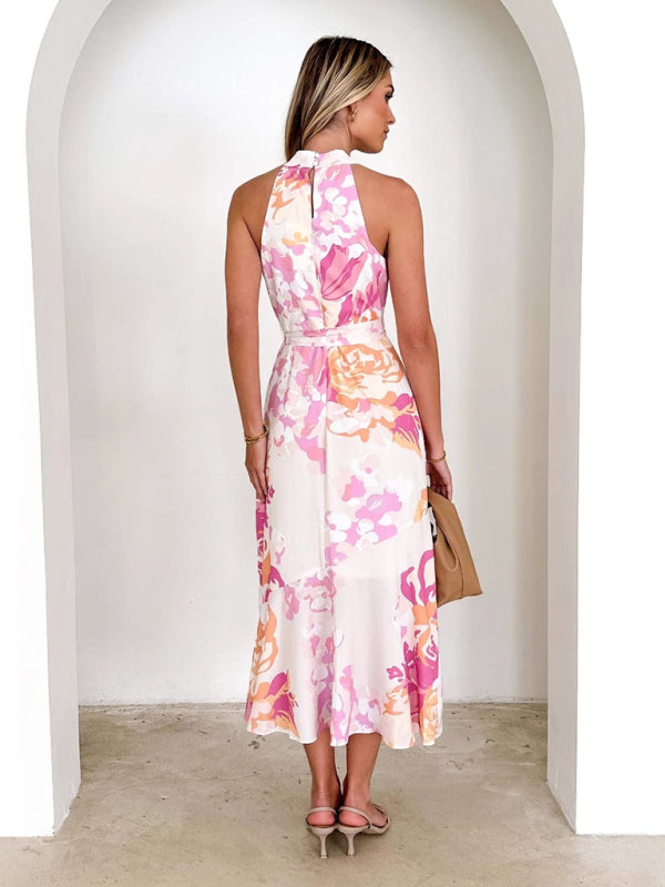 Women's printed suspenders sexy mid-length dress-TOPS / DRESSES-[Adult]-[Female]-2022 Online Blue Zone Planet