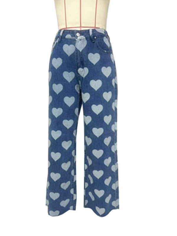 Retro Love Loose Fashion Straight Jeans