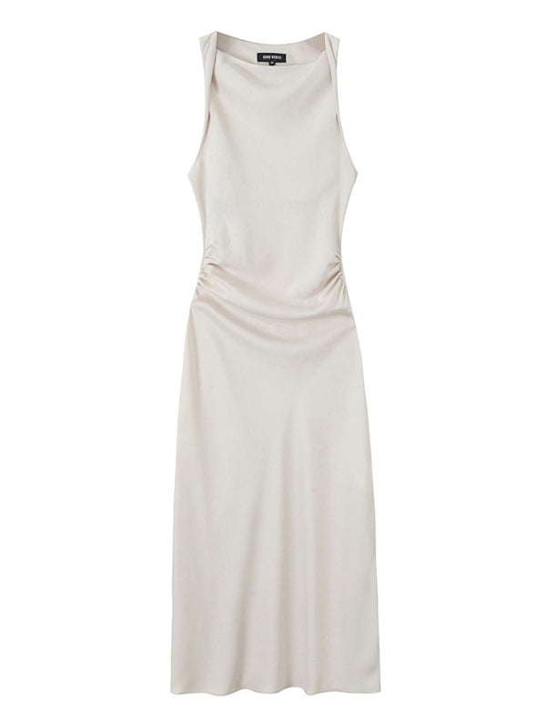 Women's Fashion Elegant Slim Midi Dress-[Adult]-[Female]-White-XS-2022 Online Blue Zone Planet