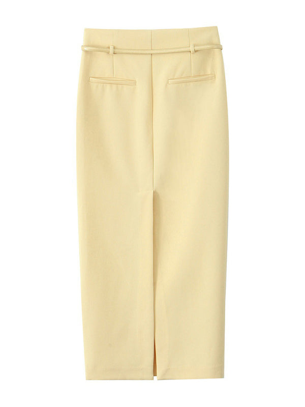 Women's Fashionable and Elegant Vest Top/Mid Skirt (with Belt)-[Adult]-[Female]-2022 Online Blue Zone Planet