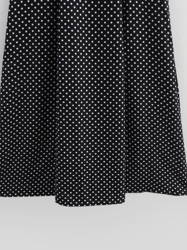 Polka dot print suspender dress-[Adult]-[Female]-2022 Online Blue Zone Planet