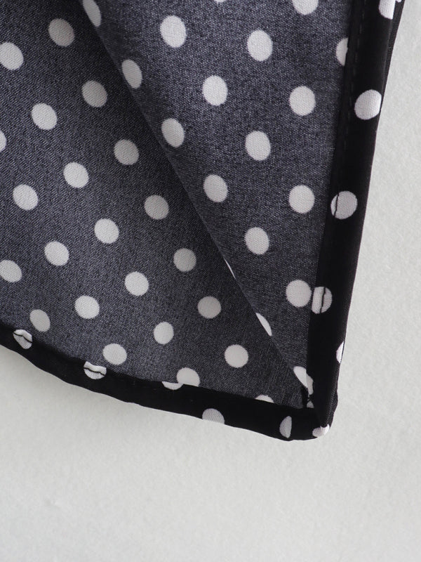 Polka dot print suspender dress-[Adult]-[Female]-2022 Online Blue Zone Planet