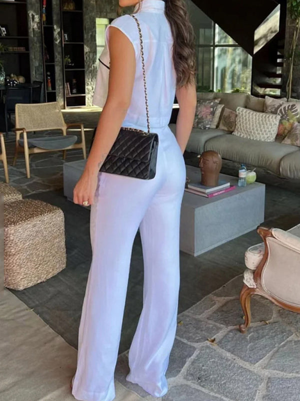 New fashion casual solid color loose trousers two-piece set-[Adult]-[Female]-2022 Online Blue Zone Planet