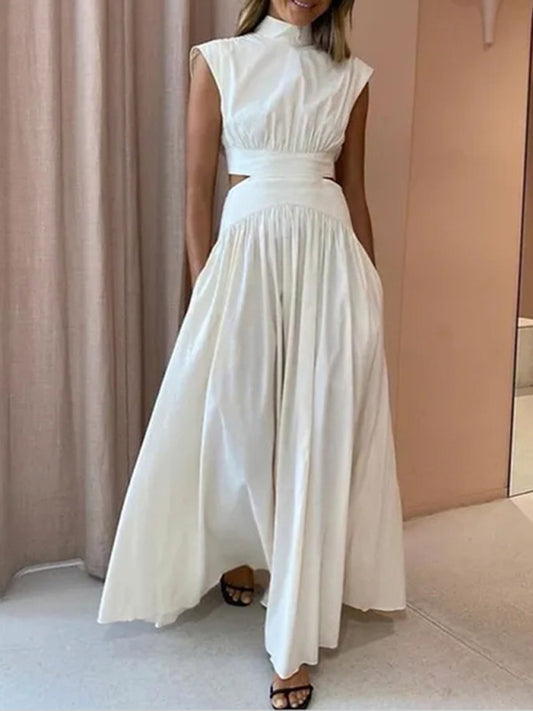 Moonlit Muse Cut-Out Gown Maxi Dress-TOPS / DRESSES-[Adult]-[Female]-White-S-2022 Online Blue Zone Planet