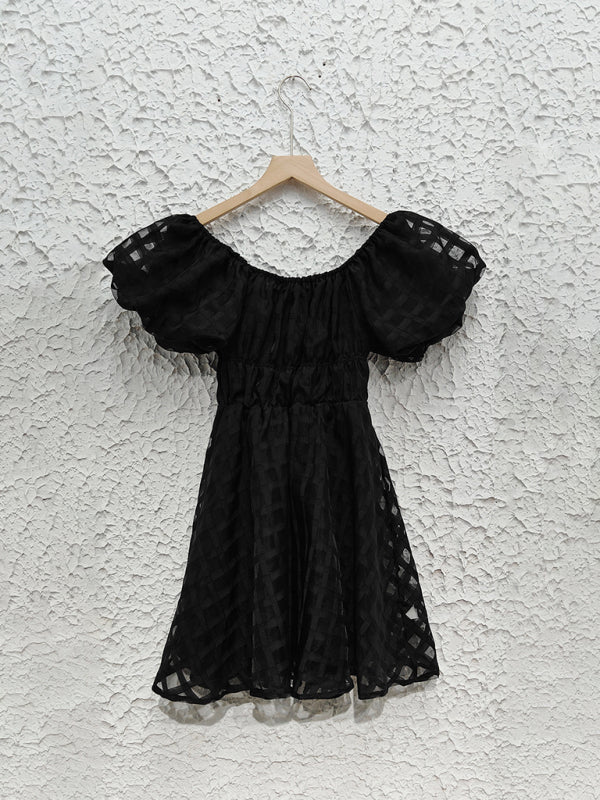 Ladies new fashion one shoulder lantern sleeve sexy backless dress-TOPS / DRESSES-[Adult]-[Female]-2022 Online Blue Zone Planet