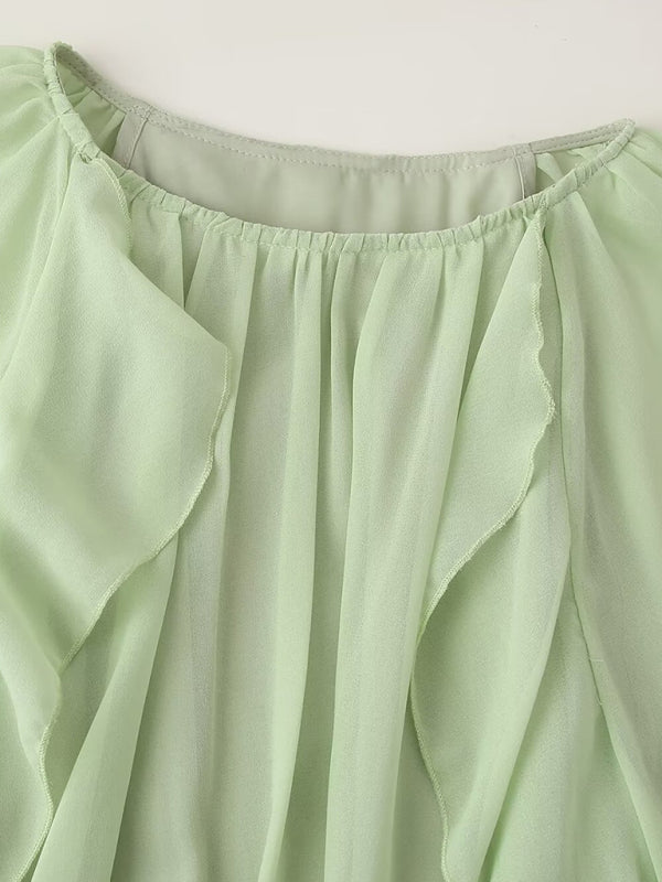 New Fashion Layered Ruffle Dress-TOPS / DRESSES-[Adult]-[Female]-2022 Online Blue Zone Planet
