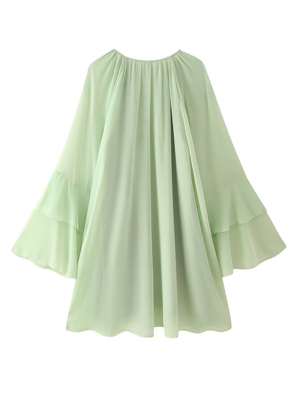 New Fashion Layered Ruffle Dress-TOPS / DRESSES-[Adult]-[Female]-2022 Online Blue Zone Planet