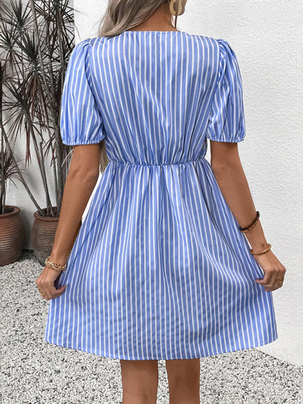 Round Neck Bow Tie Dress-[Adult]-[Female]-2022 Online Blue Zone Planet