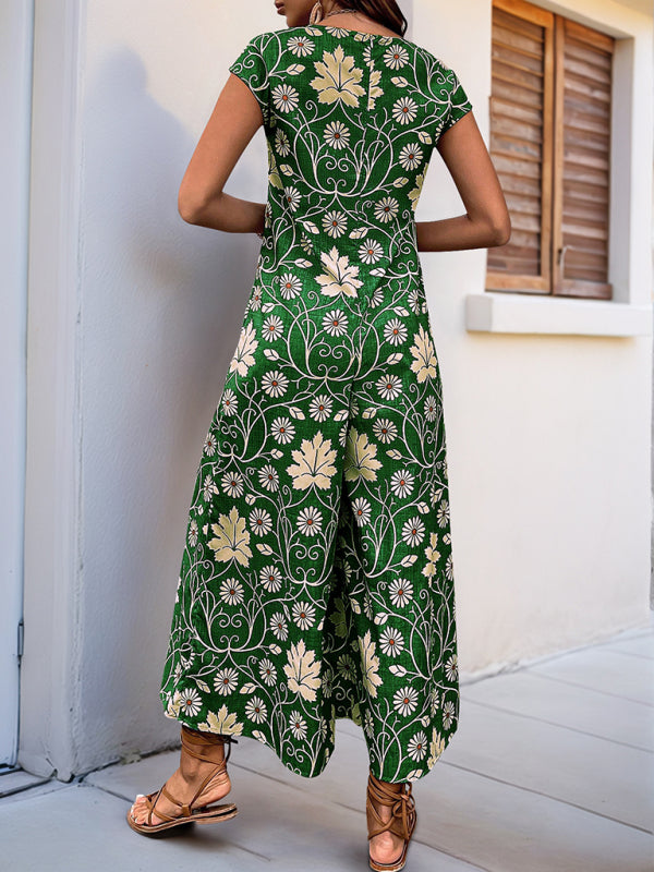 Bella's Floral Print Wide-leg Jumpsuit-[Adult]-[Female]-2022 Online Blue Zone Planet