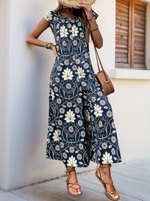 Bella's Floral Print Wide-leg Jumpsuit-[Adult]-[Female]-2022 Online Blue Zone Planet
