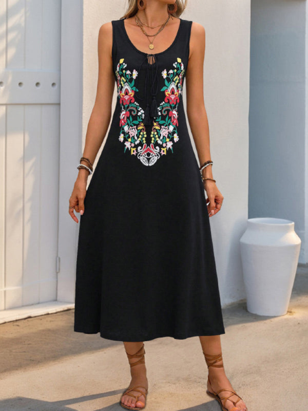 New Sleeveless Printed Dress-[Adult]-[Female]-2022 Online Blue Zone Planet