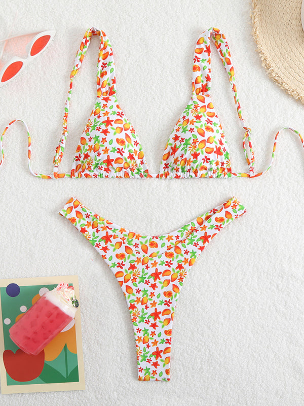 Printed double-layer fabric durable and highly elastic swimsuit hot spring bikini-[Adult]-[Female]-Pattern2-S-2022 Online Blue Zone Planet