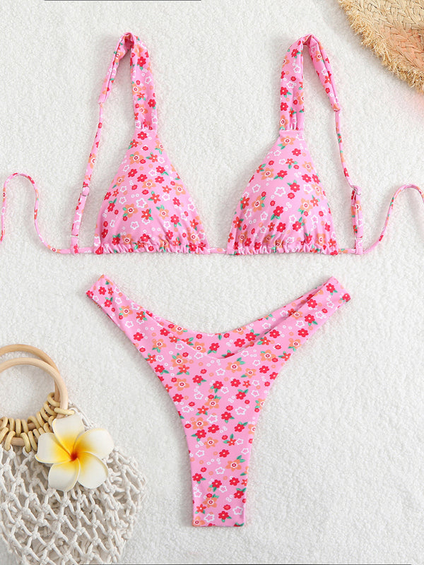 Printed double-layer fabric durable and highly elastic swimsuit hot spring bikini-[Adult]-[Female]-Pattern4-S-2022 Online Blue Zone Planet