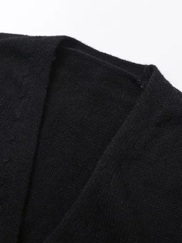V-neck button-down cardigan-[Adult]-[Female]-2022 Online Blue Zone Planet