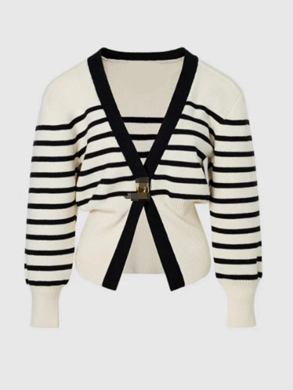 V-neck button-down cardigan-[Adult]-[Female]-2022 Online Blue Zone Planet