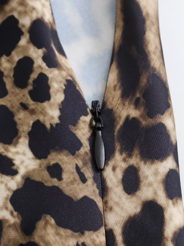 Leopard print casual skirt-[Adult]-[Female]-2022 Online Blue Zone Planet