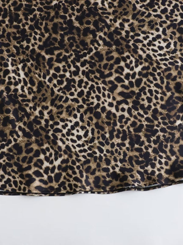 Leopard print casual skirt-[Adult]-[Female]-2022 Online Blue Zone Planet