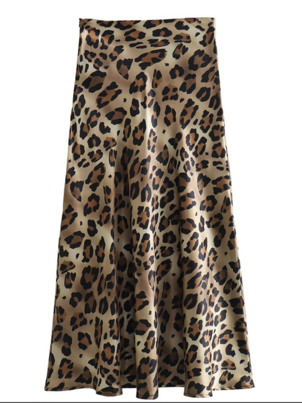 Leopard Print Two-Tone Hip Skirt-[Adult]-[Female]-2022 Online Blue Zone Planet