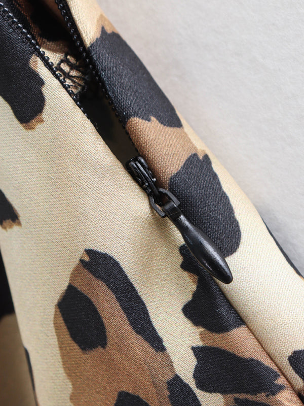 Leopard Print Two-Tone Hip Skirt-[Adult]-[Female]-2022 Online Blue Zone Planet