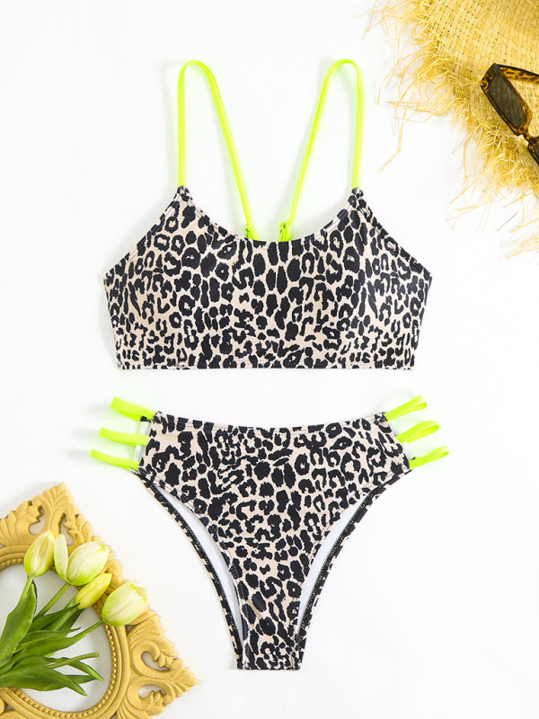 Leopard print two piece sexy swimsuit-[Adult]-[Female]-2022 Online Blue Zone Planet