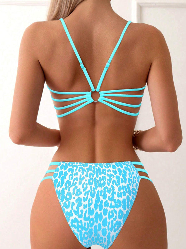 Leopard print two piece sexy swimsuit-[Adult]-[Female]-2022 Online Blue Zone Planet