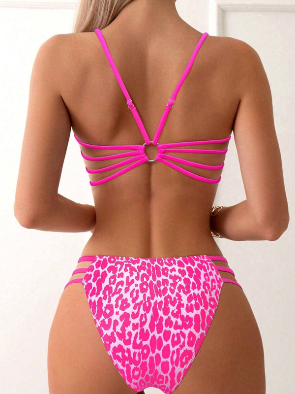 Leopard print two piece sexy swimsuit-[Adult]-[Female]-2022 Online Blue Zone Planet