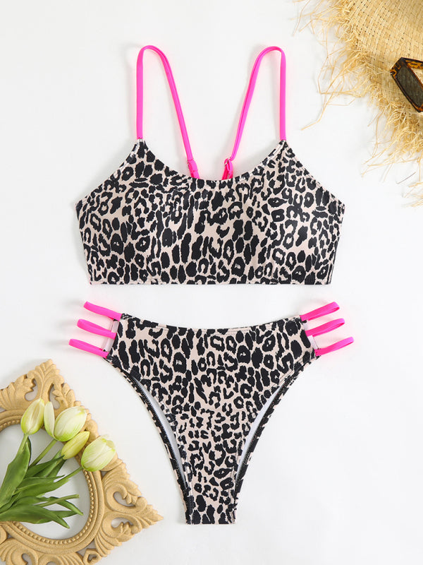Leopard print two piece sexy swimsuit-[Adult]-[Female]-2022 Online Blue Zone Planet