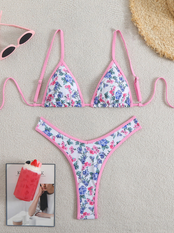 Floral print bikini-[Adult]-[Female]-Pink-S-2022 Online Blue Zone Planet
