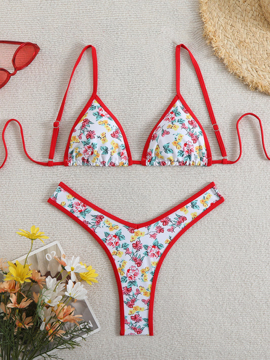 Floral print bikini-[Adult]-[Female]-Red-S-2022 Online Blue Zone Planet