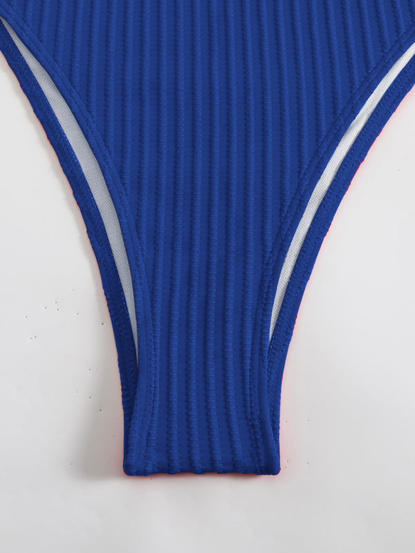 Simple solid color one-piece swimsuit-[Adult]-[Female]-2022 Online Blue Zone Planet