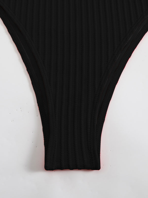Simple solid color one-piece swimsuit-[Adult]-[Female]-2022 Online Blue Zone Planet