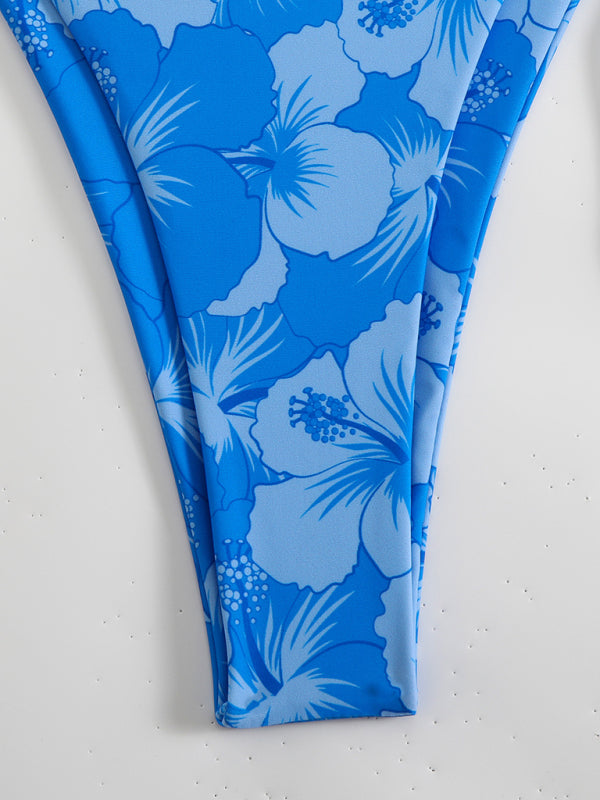 Floral print halterneck bikini-[Adult]-[Female]-2022 Online Blue Zone Planet