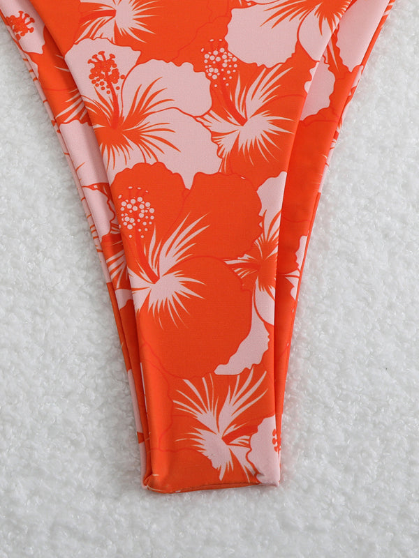Floral print halterneck bikini-[Adult]-[Female]-2022 Online Blue Zone Planet