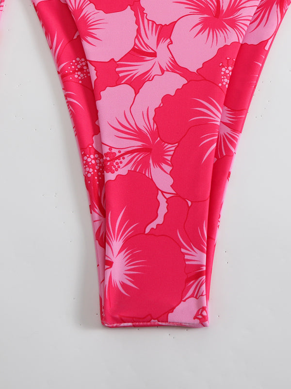 Floral print halterneck bikini-[Adult]-[Female]-2022 Online Blue Zone Planet