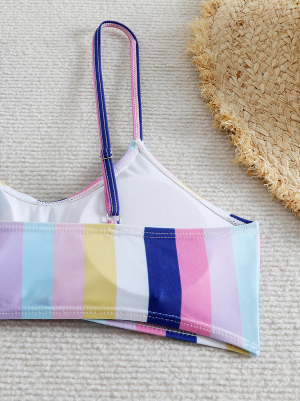 High waist striped bikini-[Adult]-[Female]-2022 Online Blue Zone Planet