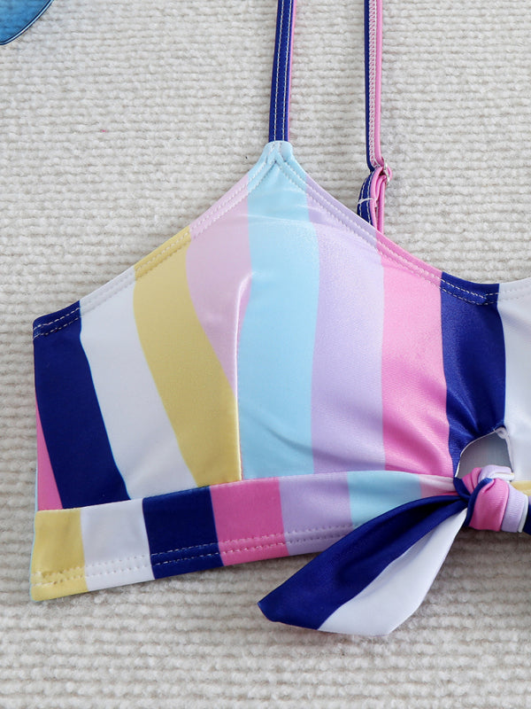 High waist striped bikini-[Adult]-[Female]-2022 Online Blue Zone Planet